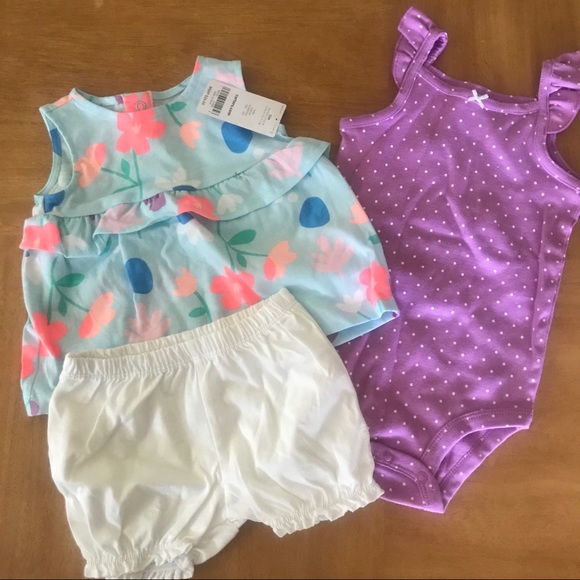 Carter’s NWT 12 Months Girls outfit Fun Floral - Picture 5 of 7